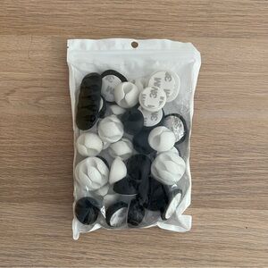 USB Cable Clips Strong Adhesive Silicone Desk Organizer Black White Bundle Lot